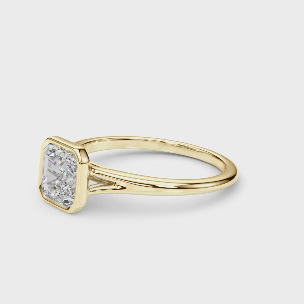 Bague de fiançailles solitaire sertie d'un diamant de laboratoire taille Asscher, couleur D, pureté VVS