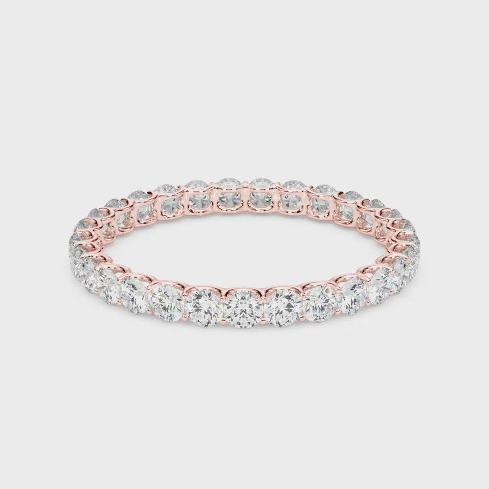 0.50-3.00ct Lab-Grown D/VVS Round Cut Diamond U Prong Full Eternity Wedding Ring