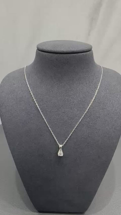 Round Cut 0.40Ct Lab Grown Diamond Solitaire Pendant Crafted in 9K White Gold