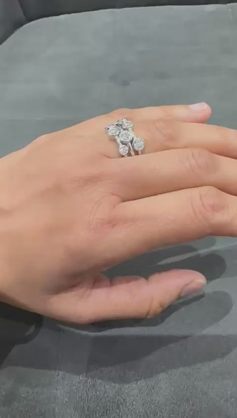 2.0Ct Bezel Set Bubble Ring Crafted in Platinum Studded With Lab Grown Diamond