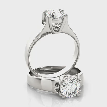 IGI Lab-Grown Round Cut Diamond 8-Prong  Engagement Ring Valentine Gift for Her.