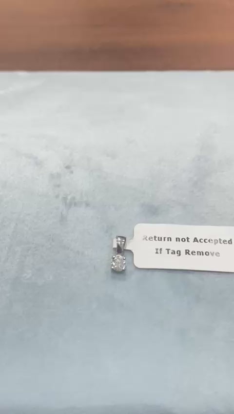 Runder Solitär-Anhänger mit 0,40 Karat Naturdiamant, gefertigt aus 9-karätigem Weißgold