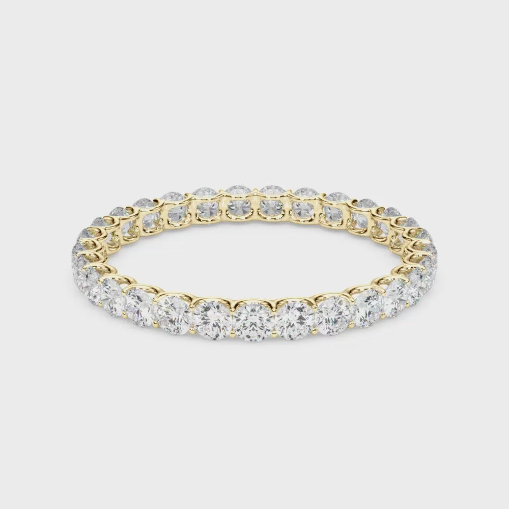 0.50-3.00ct Lab-Grown D/VVS Round Cut Diamond U Prong Full Eternity Wedding Ring