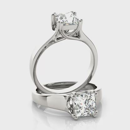 Diamond Solitaire Twisted V-Design Engagement Ring