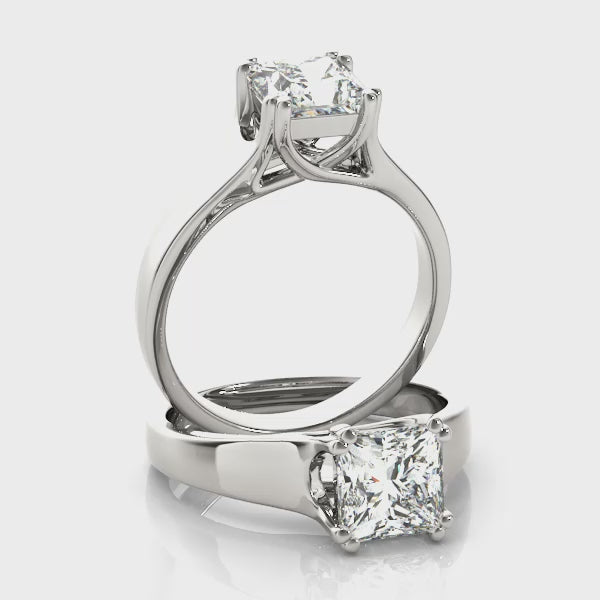 Diamond Solitaire Twisted V-Design Engagement Ring