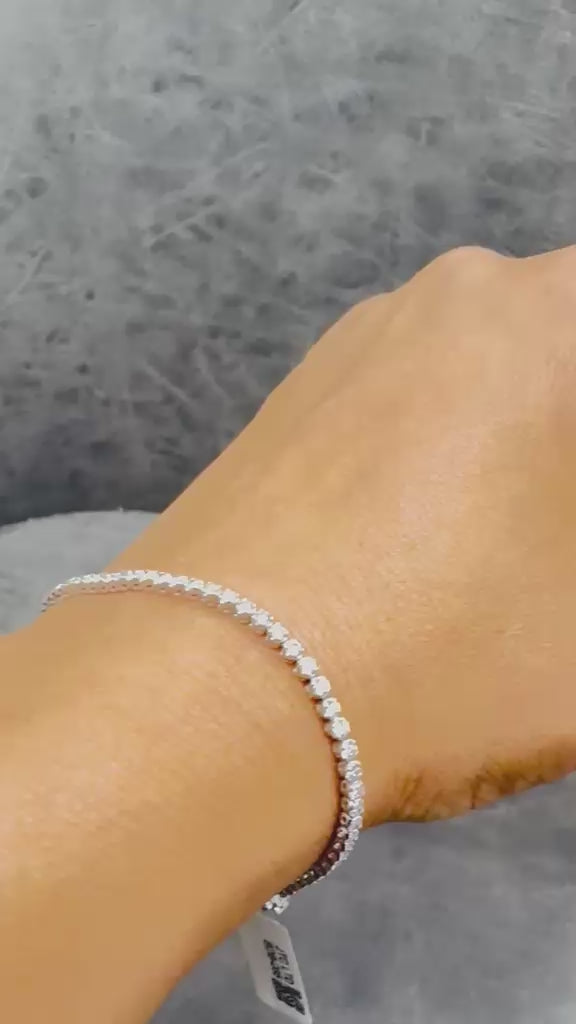 WGI 2.25ct FG/VS-SI Natural Diamond Tennis Bracelet,Platinum Ready To Ship