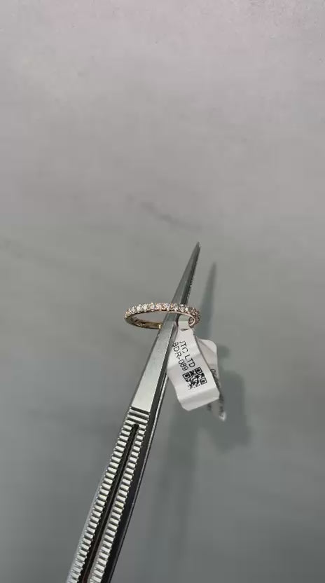 Halb-Ewigkeitsring aus 18-karätigem Roségold mit rundem, im Labor gezüchtetem Diamanten | Zeitloser Schmuck