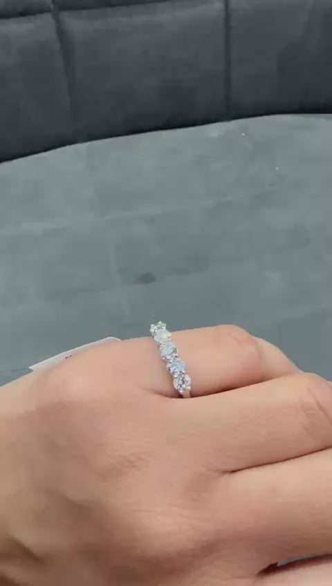1.20Ct Five Stone Anniversary Ring in 9K White Gold, Perfect For Everyday