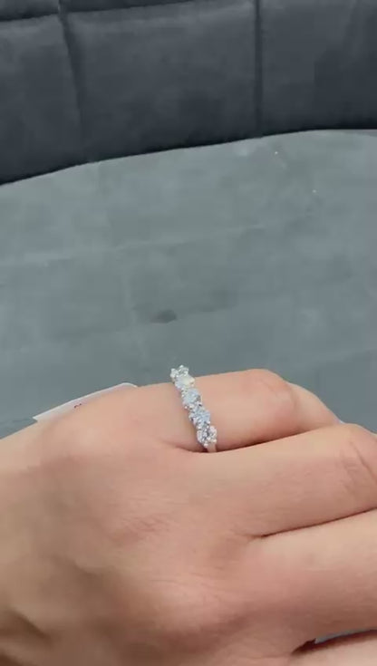 1.20Ct Five Stone Anniversary Ring in 9K White Gold, Perfect For Everyday