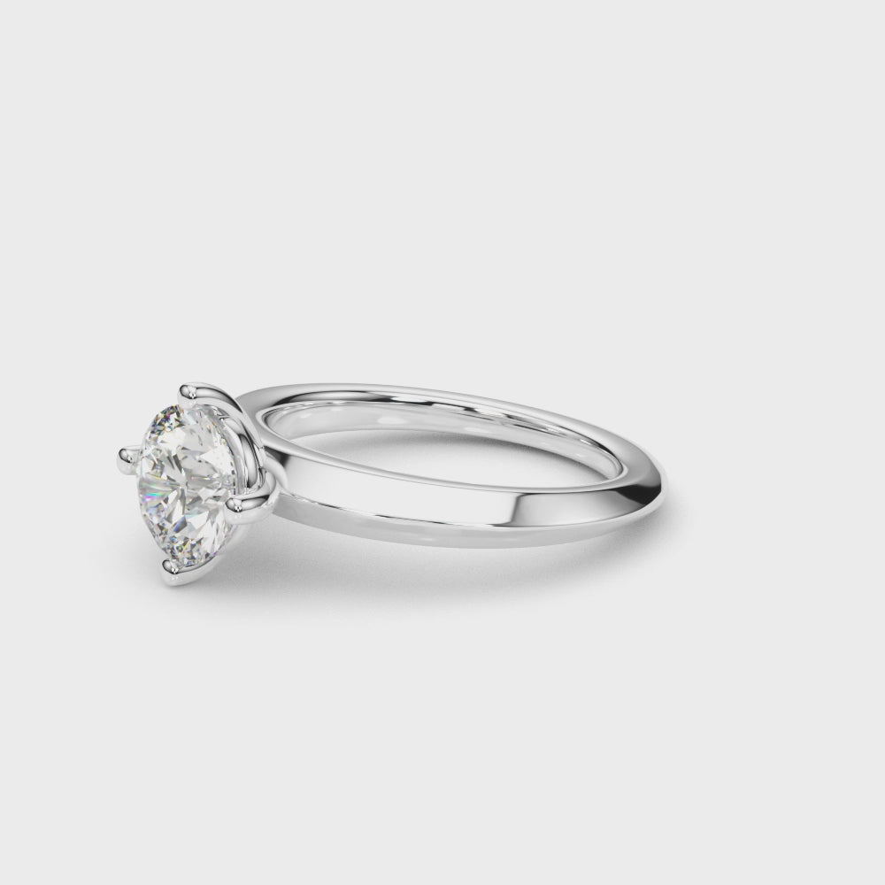 D-VVS Solitär-Rundschliff-Diamantring aus im Labor gezüchtetem Material mit scharfer Kante für die Braut