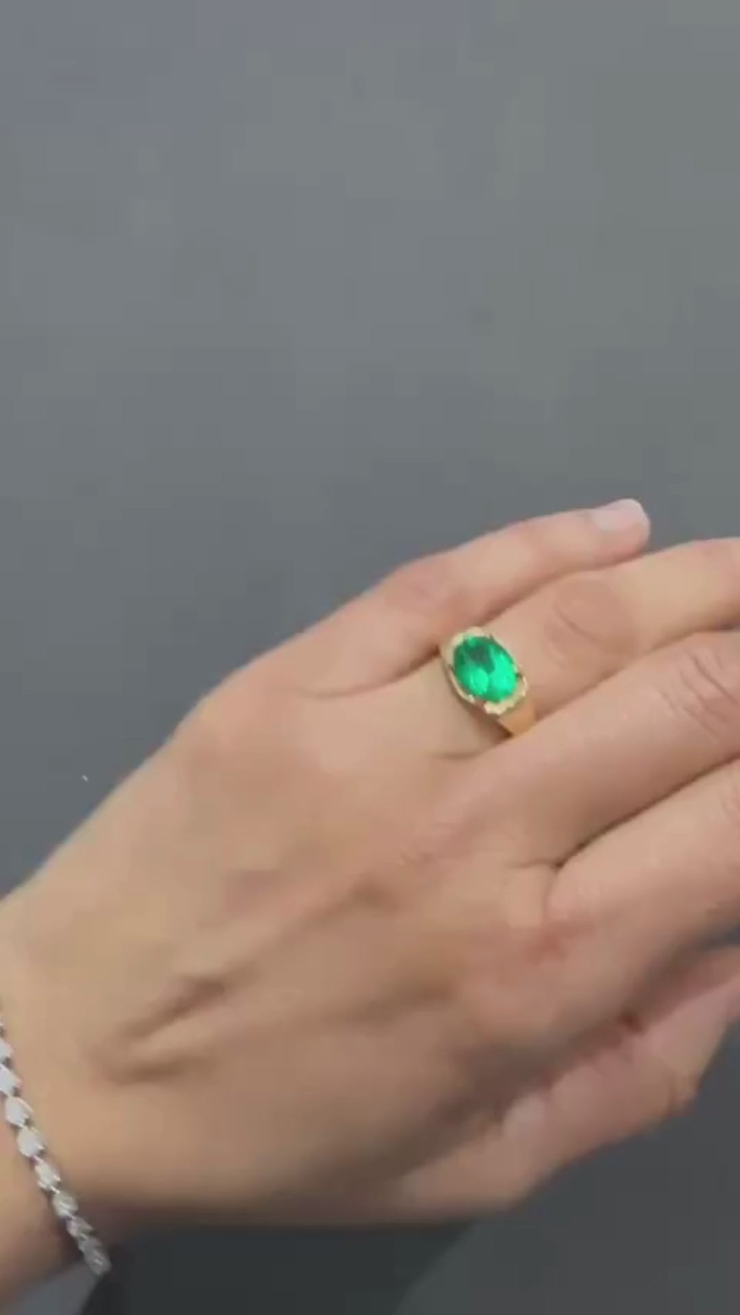 gemstone ring emerald ring oval cut gemstone 18k yellow gold solitaire ring claw prong set