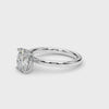 IGI-Labor-gezüchteter ovaler Diamant-Solitärring mit Vier-Krappen-Fassung, Farbe D, Reinheit VVS