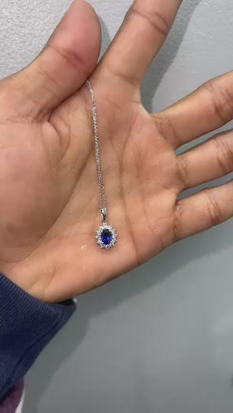 1.40 Ct D-E/VS Lab Grown Diamond Designer Pendant 9k White Gold Ready To Ship