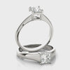IGI-Labor-Grown D-VVS Prinzessschliff-Diamant-Solitär-Verlobungsring mit gedrehter Krappenfassung.
