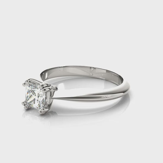  Princess Cut Diamond Four-Prong Heart Shaped Engagement Ring