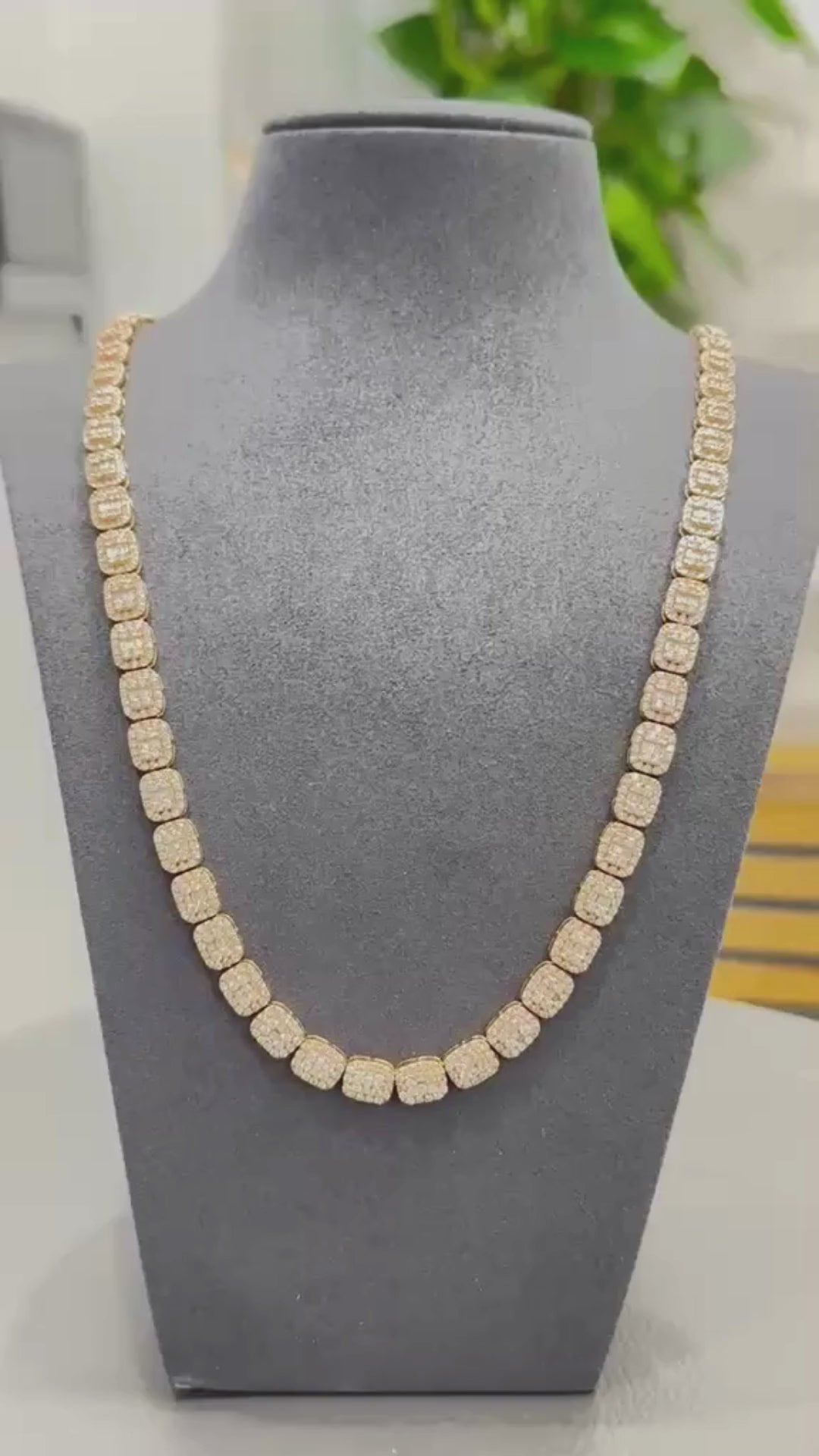 Baguette Diamond Necklace, Round Diamond Necklace