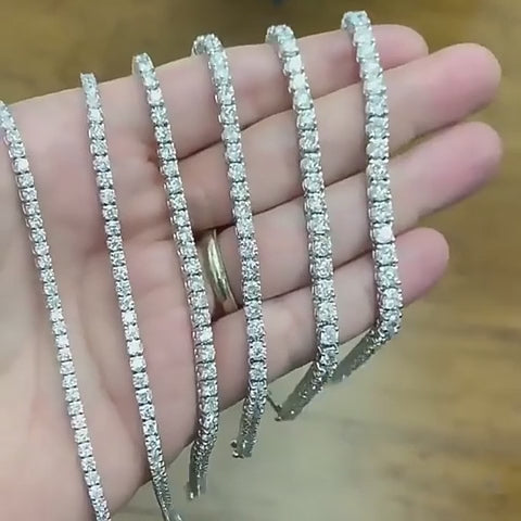 Bracelet de tennis pour femme en diamants de laboratoire, de 1,75 ct à 8,00 ct, couleur D, pureté VVS, longueur 17,8 cm (7 pouces). 