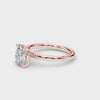 IGI-Labor-gezüchteter ovaler Diamant-Solitärring mit Vier-Krappen-Fassung, Farbe D, Reinheit VVS