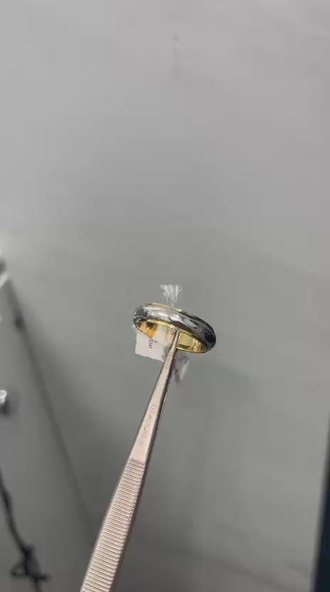 Luxurious Two Tone Designer Golden Wedding Ring in Platinum & 18K Yellow Gold | Unisex