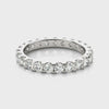 0.50-3.00ct Lab-Grown D/VVS Round Cut Diamond U Shape Shared Prong Full Eternity Wedding Ring.