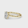 IGI-Labor-gezüchteter ovaler Diamant-Solitärring mit 4-Krappen-Fassung, Farbe D, Reinheit VVS