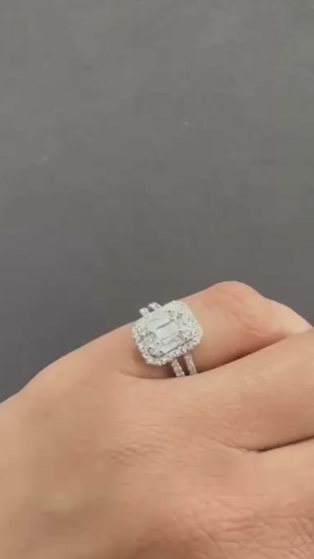 halo lab diamond bridal ring