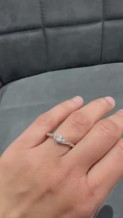 Minimalist Round Lab Diamond Ring Crafted in 925 Silver, Perfect For Gifts