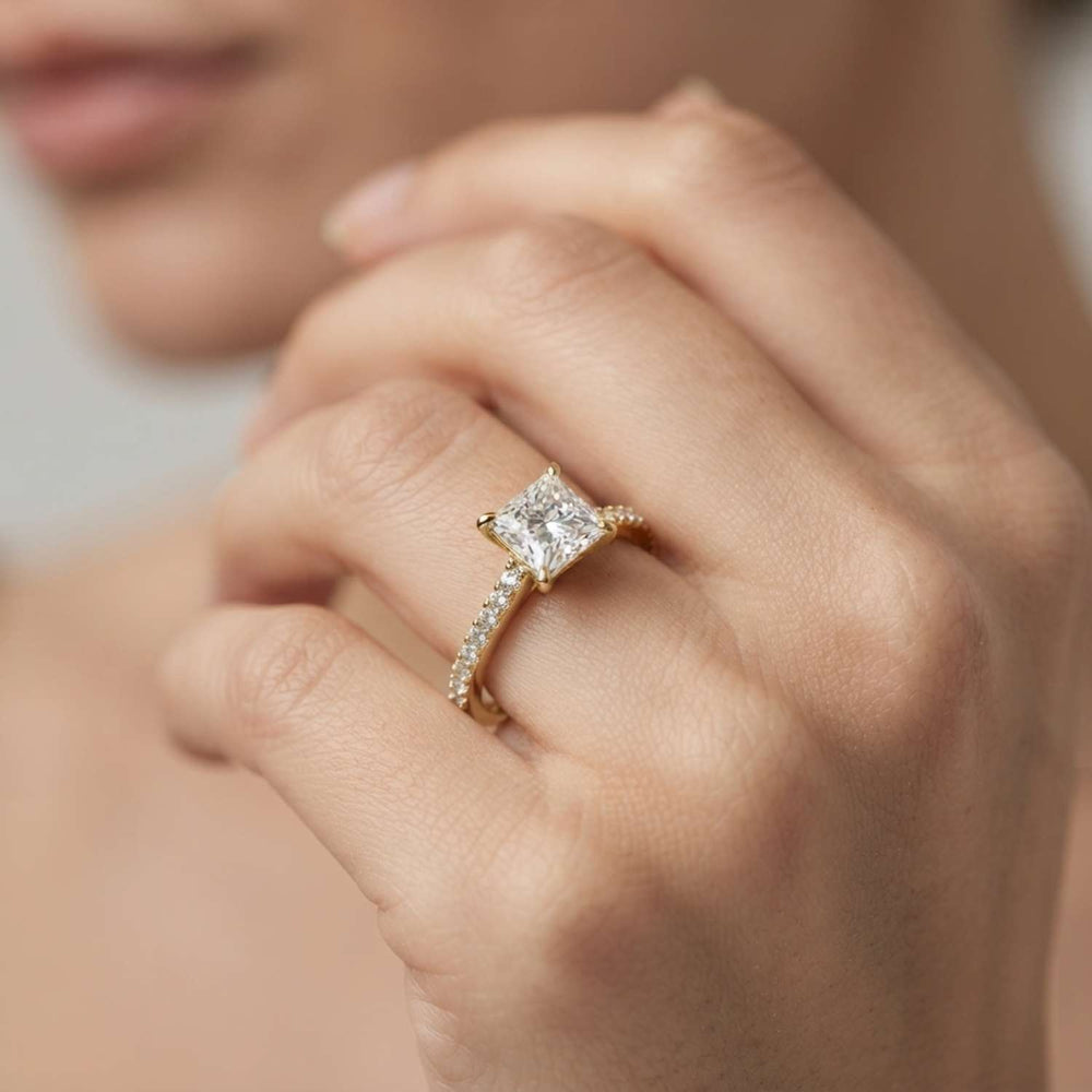 Princess Cut Diamond Engagement Ring Anniversary Gift IGI Certified