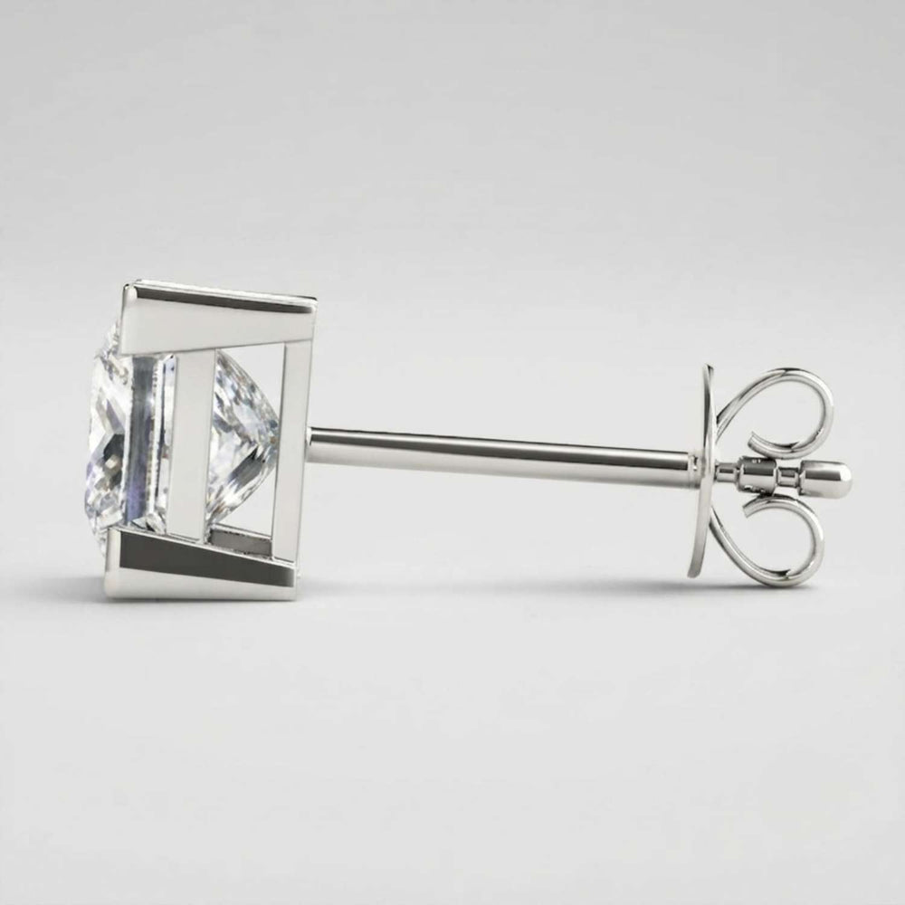 Princess Cut Diamond Stud Earrings Engagement Gift Basket Set