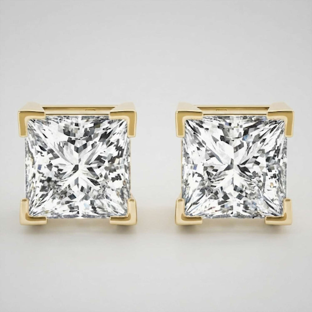 Princess Cut Diamond Stud Earrings Valentines Gift Lab Diamond