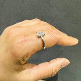 IGI Certified 1.55Ct Emerald Cut Lab Grown Diamond Solitaire Ring Sterling Silver Proposal Ring