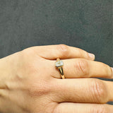 IGI Certified Emerald Cut Lab Grown Diamond Bezel Set Solitaire Ring 9K Yellow Gold Promise Ring