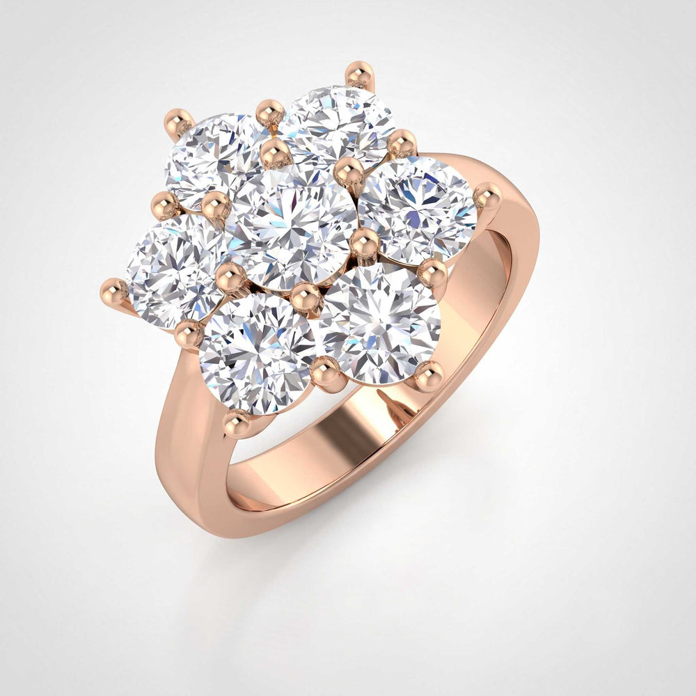 Rose gold 7 stone round diamond ring Mothers Day gift