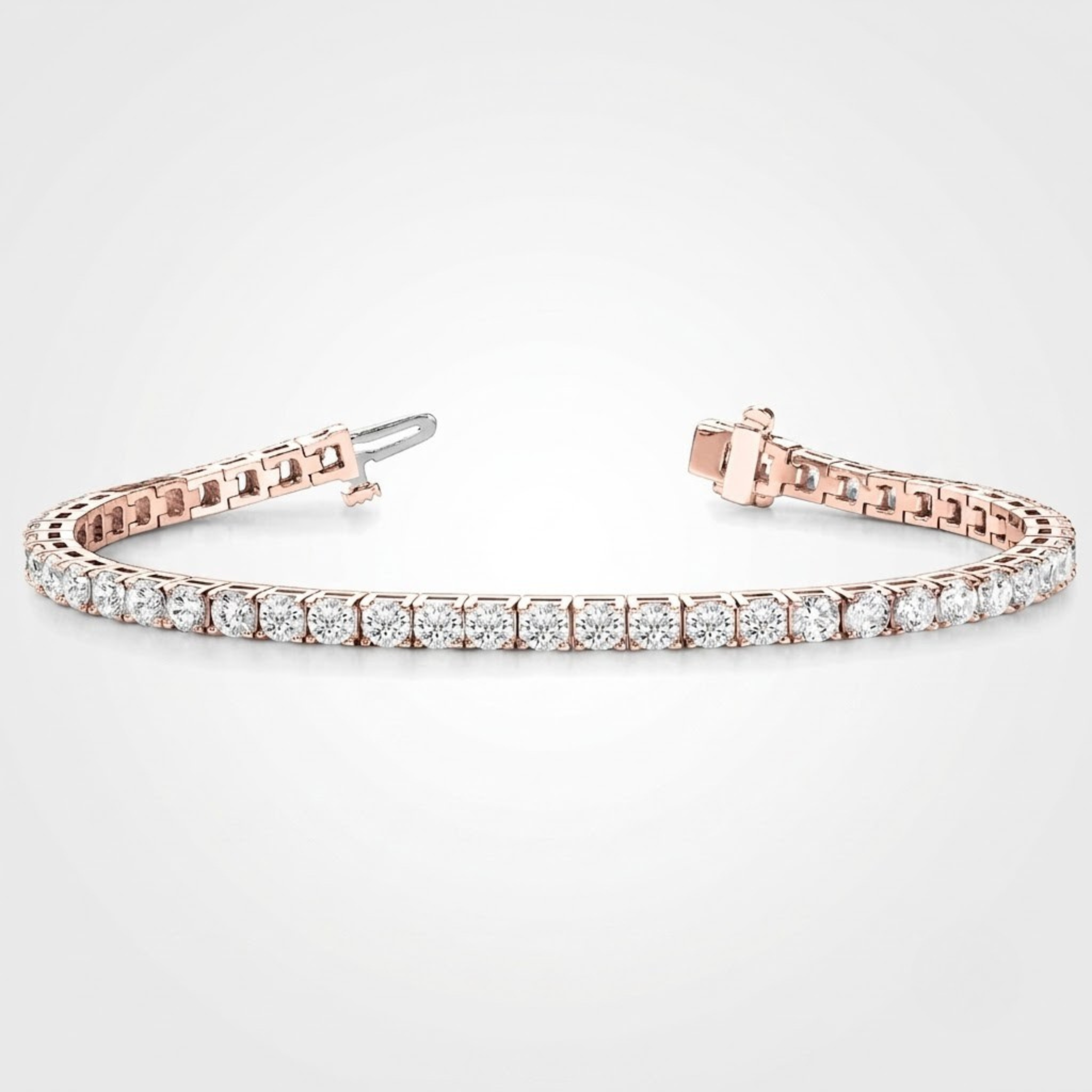 Rose gold diamond tennis bracelet Mothers Day gift for her
