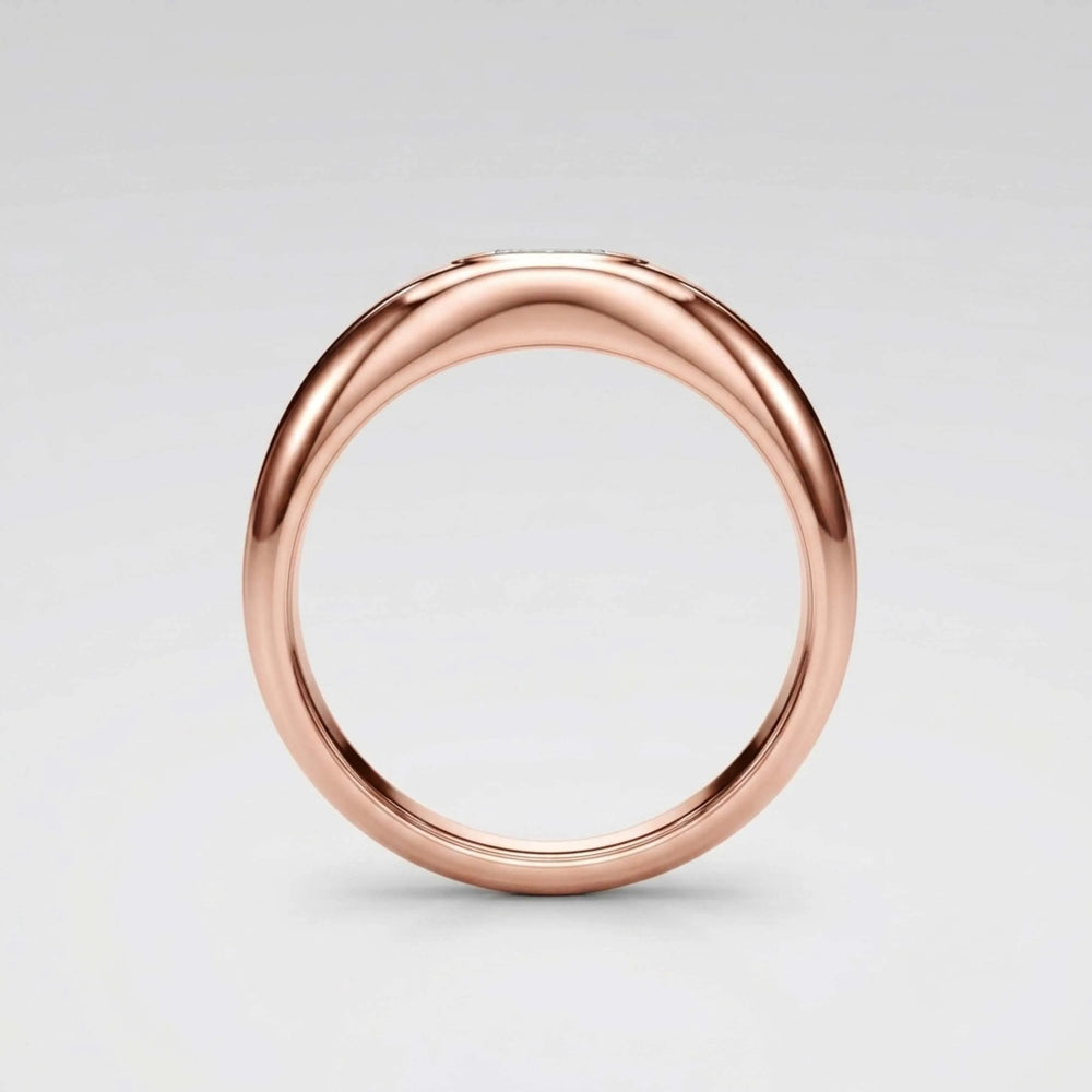 Rose gold oval bezel ring profile gift for her