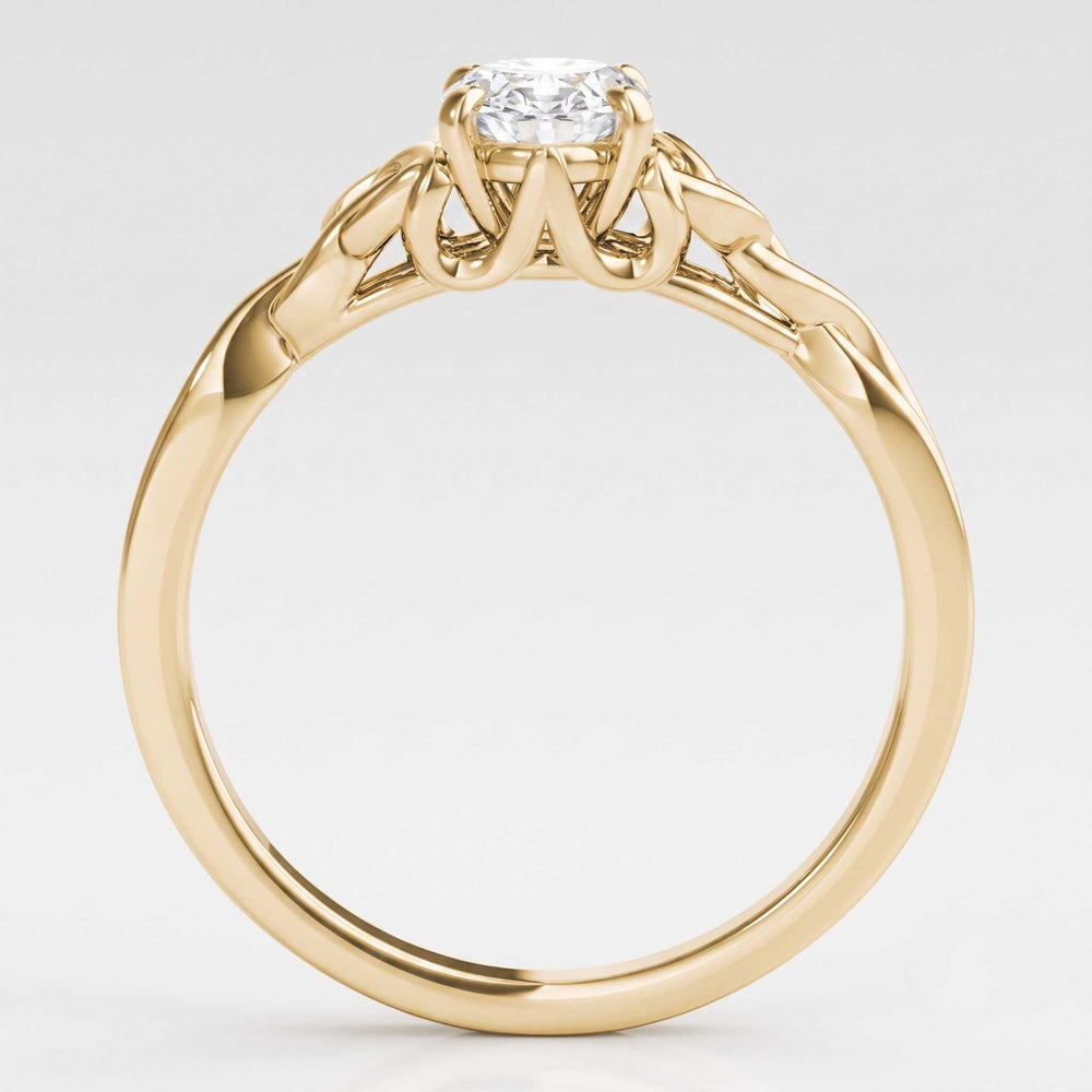 Rose gold oval Celtic knot ring Valentine gift for her