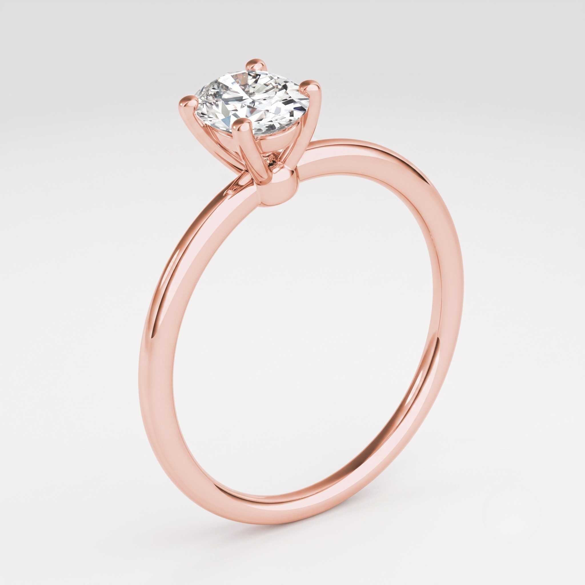 Rose gold oval solitaire ring wedding gift for bride