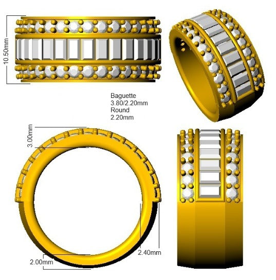 round and baguette diamond eternity ring