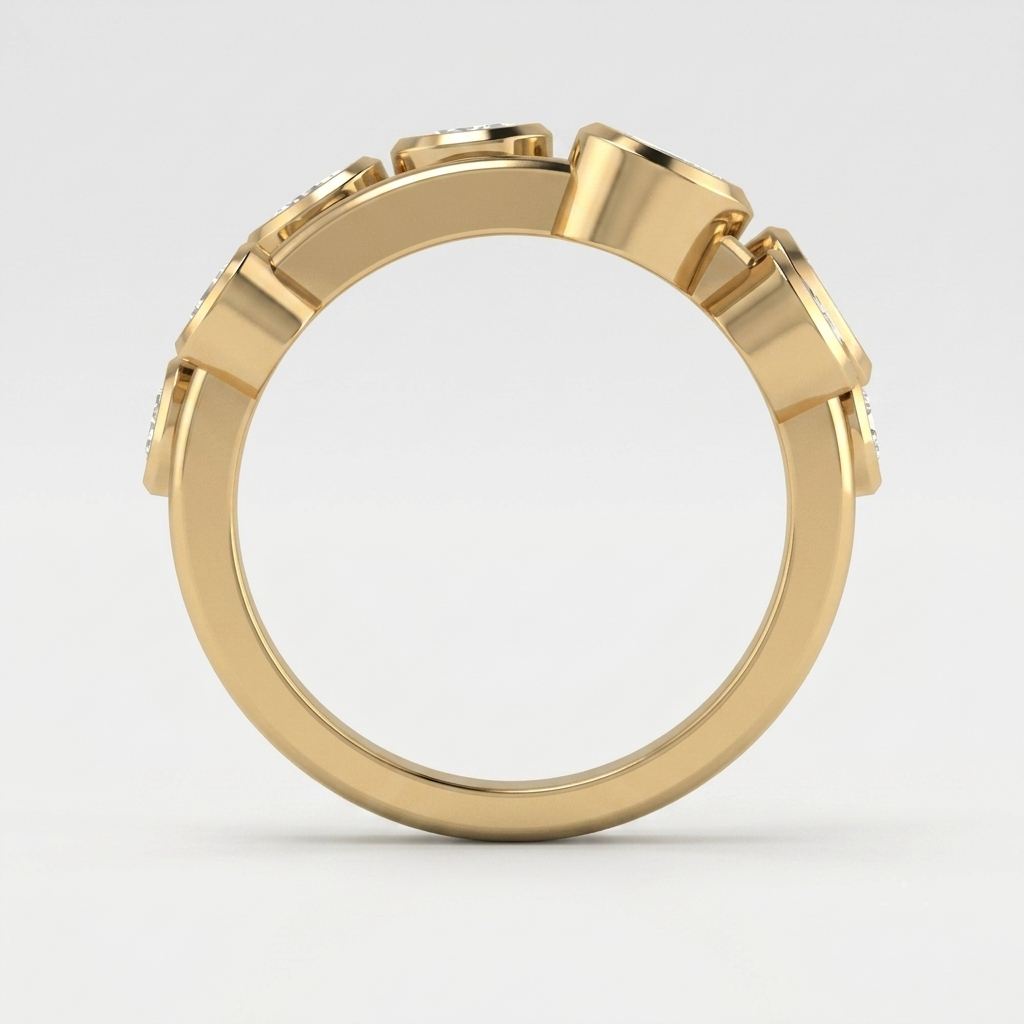 Round Cut Lab Diamond Bubble Ring Eco Friendly Engagement Ring