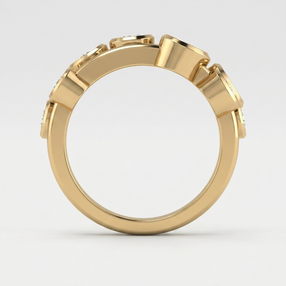 Round Cut Lab Diamond Bubble Ring Eco Friendly Engagement Ring