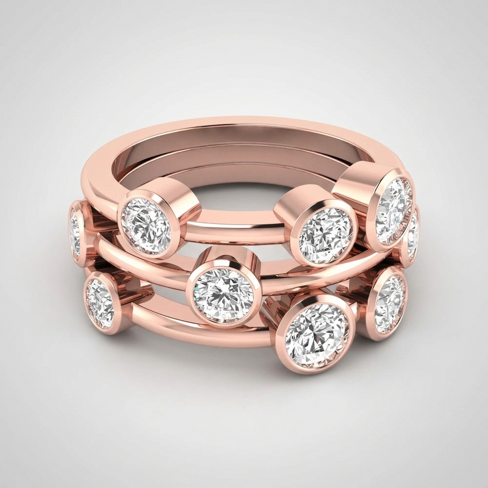 Round Cut Lab Diamond Bubble Ring Graduation Gift for Women