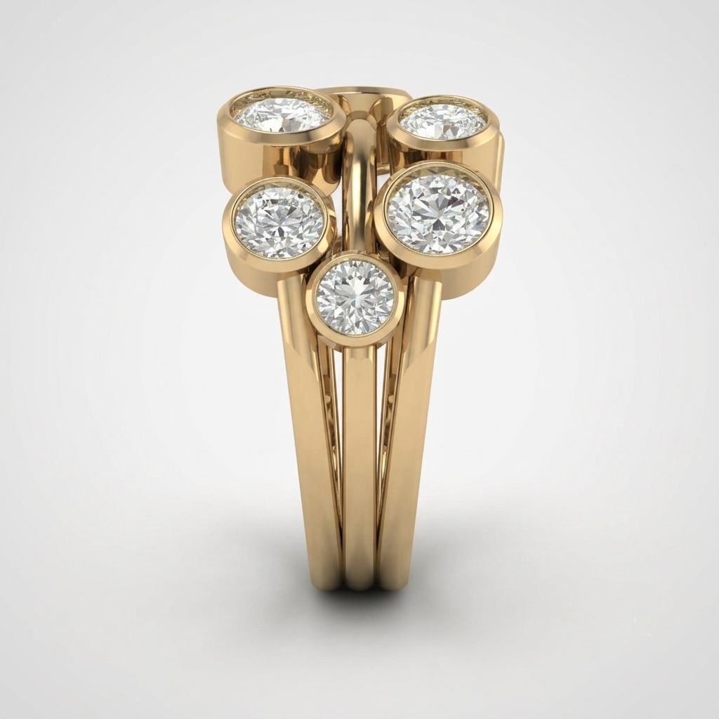 Round Cut Lab Diamond Bubble Ring Luxury Gift for Wife 2Ct Ring