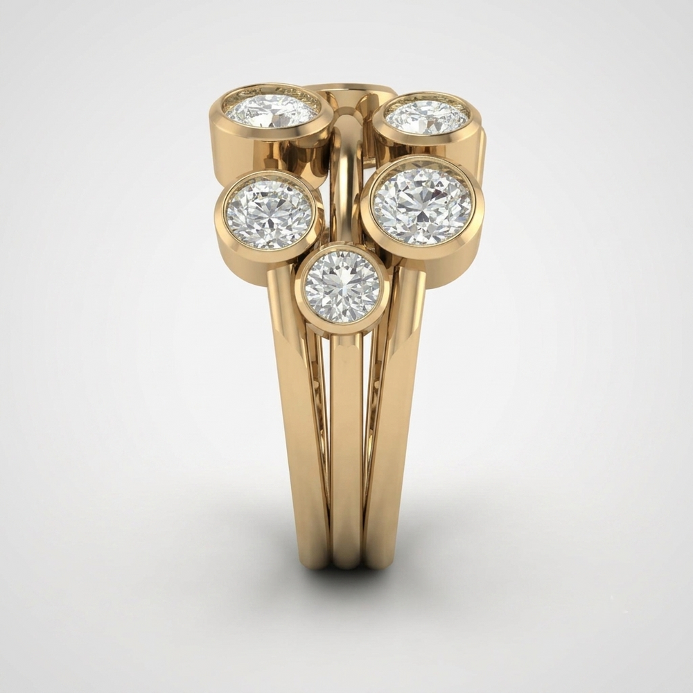 Round Cut Lab Diamond Bubble Ring Luxury Gift for Wife 2Ct Ring