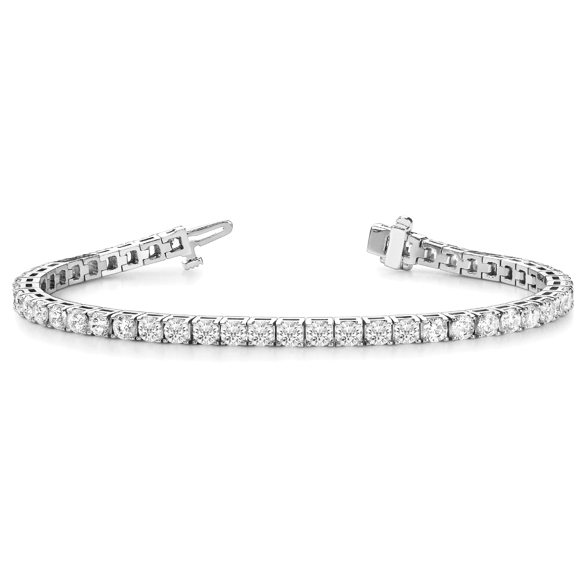 Round Cut Lab Grown Diamond Tennis Bracelet Anniversary Gift Gold
