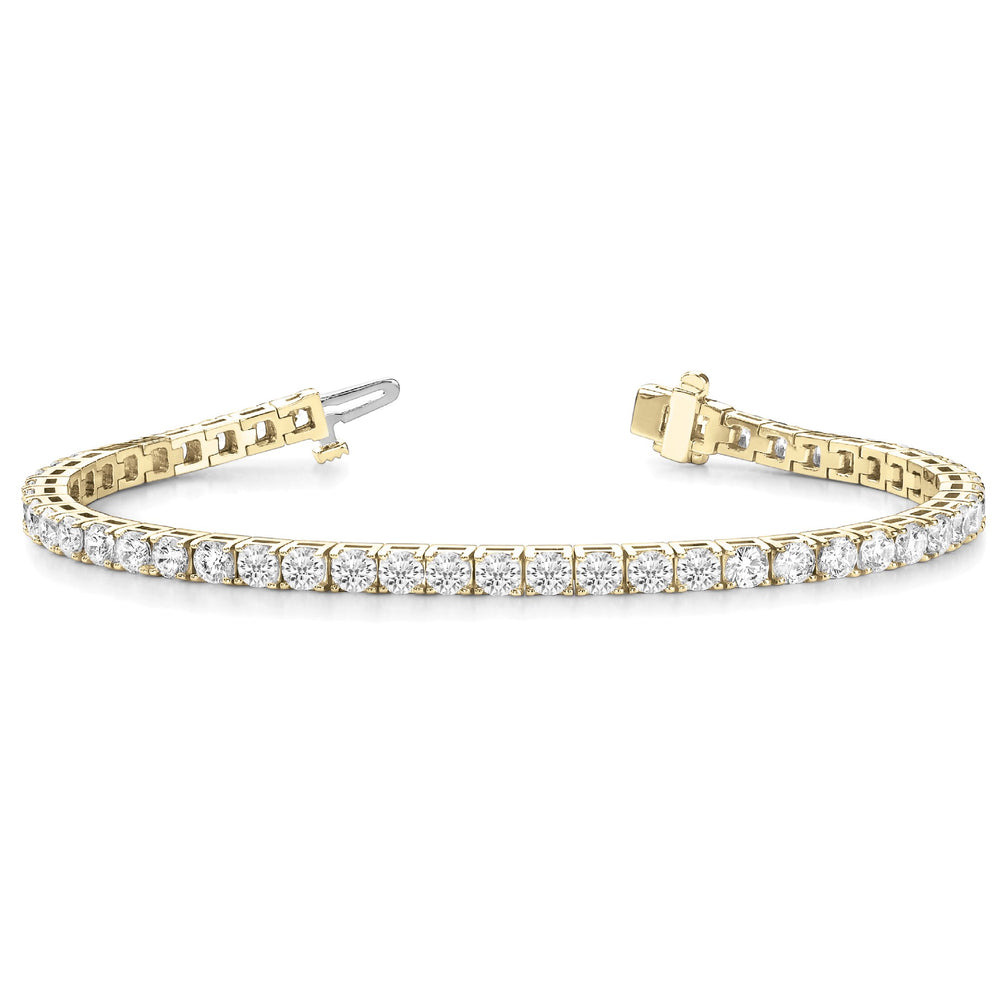 Round Cut Lab Grown Diamond Tennis Bracelet Wedding Gift Platinum