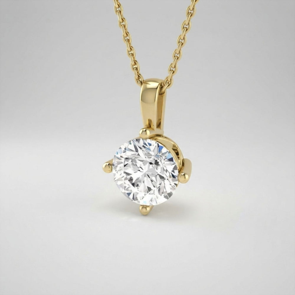 Round Diamond Solitaire Pendant Valentine's Gift Lab Grown Diamond