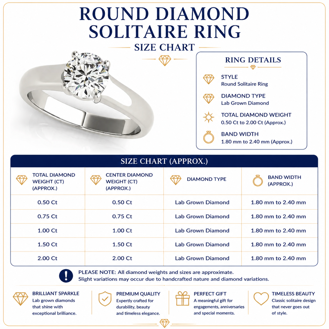 IGI Lab-Grown D/VVS Diamond Round Cut Solitaire Engagement Ring Modern Cathedral Setting