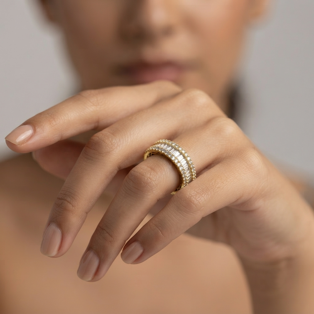 Baguette & Round Diamond Full Eternity Ring | Lab & Natural 2.00ct