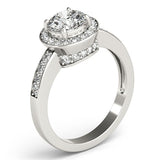 Lab Grown Round Diamond Halo Engagement Ring 
