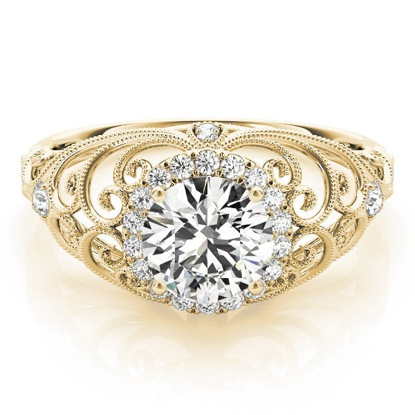 Lab Grown Round Diamond Halo Engagement Ring